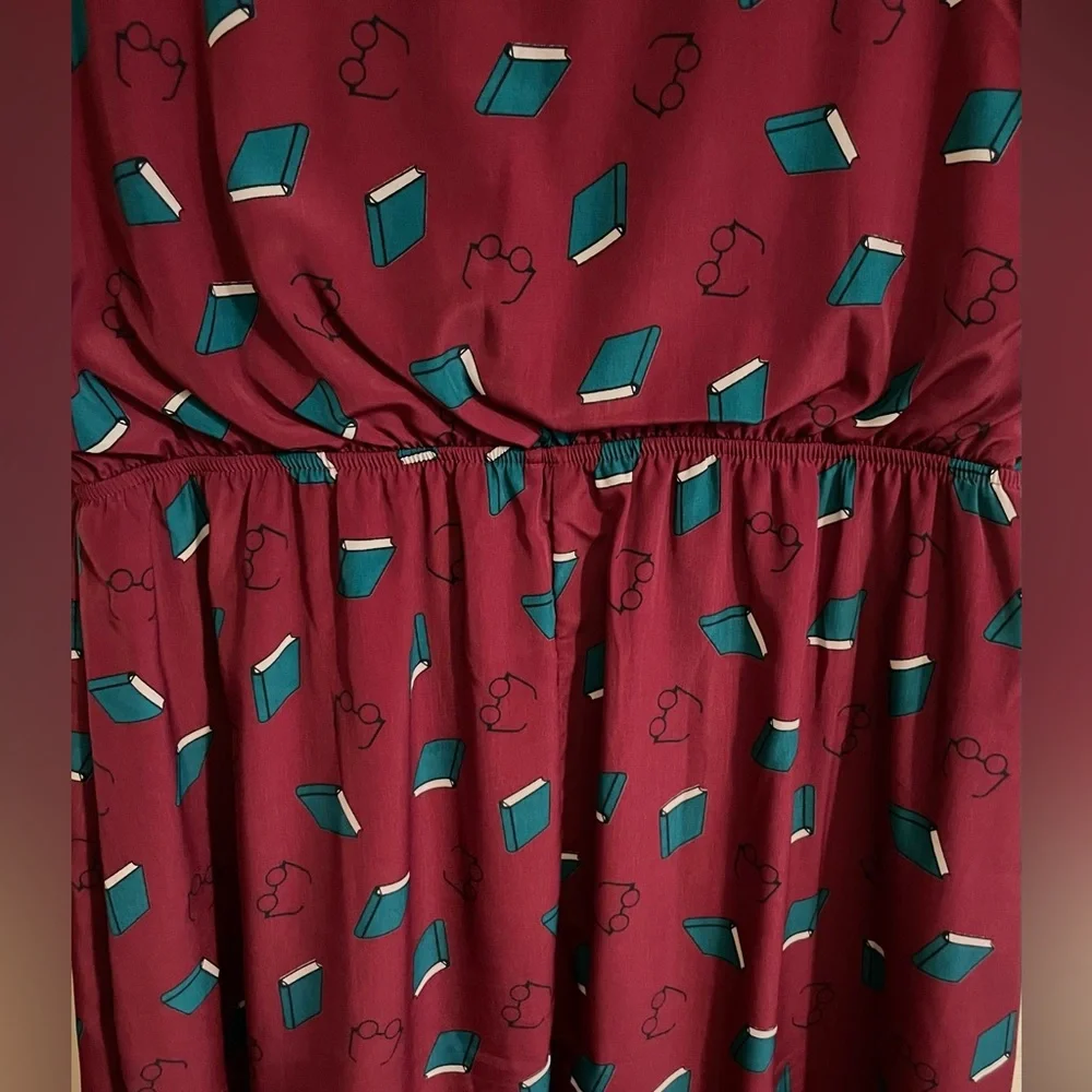 ModCloth Mini Dress with book pattern XL - Picture 4 of 10